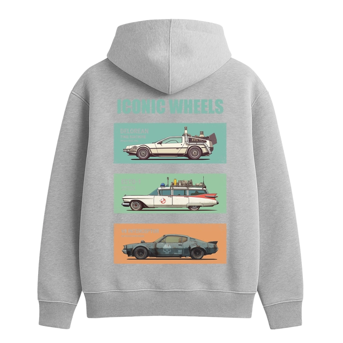 Худи с принтом GIG. Iconic Wheels. Серый