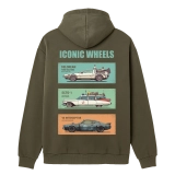 Худі з принтом GIG. Iconic Wheels. Олива
