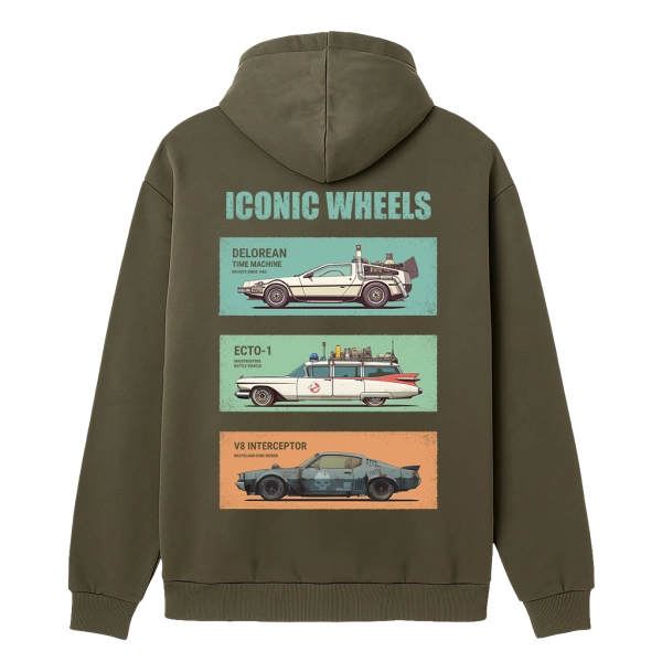 Худі з принтом GIG. Iconic Wheels. Олива