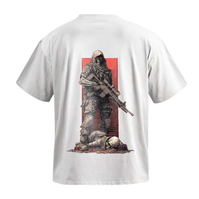 Футболка GIG (Silent Warrior) Оверсайз. Белый