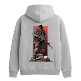 Худі з принтом GIG. Silent Warrior. Сірий