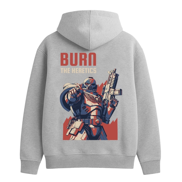 Худі з принтом GIG. Burn The Heretics. Сірий