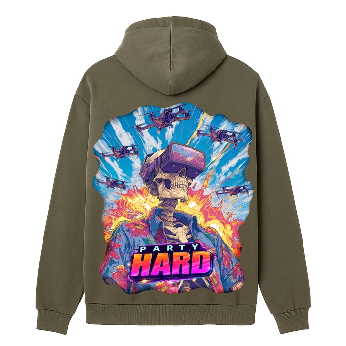 Худи Party Hard #1. Олива