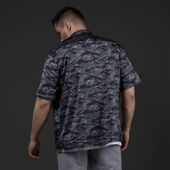 Гавайская рубашка GIG Surf. Black Tiger Stripes Camo