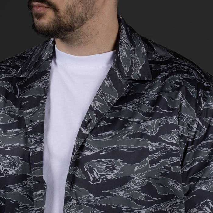 Гавайская рубашка GIG Surf. Black Tiger Stripes Camo