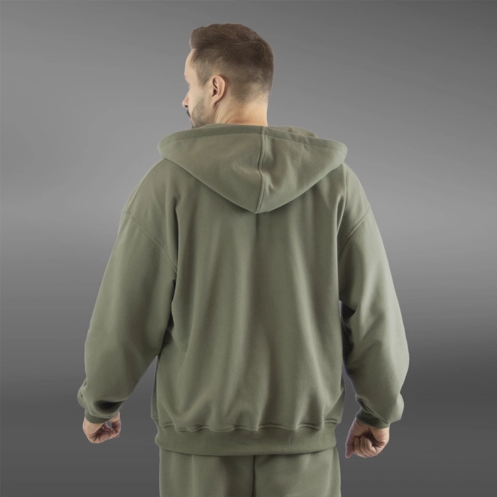 Флисовый худи с капюшоном GIG Oversize. Олива
