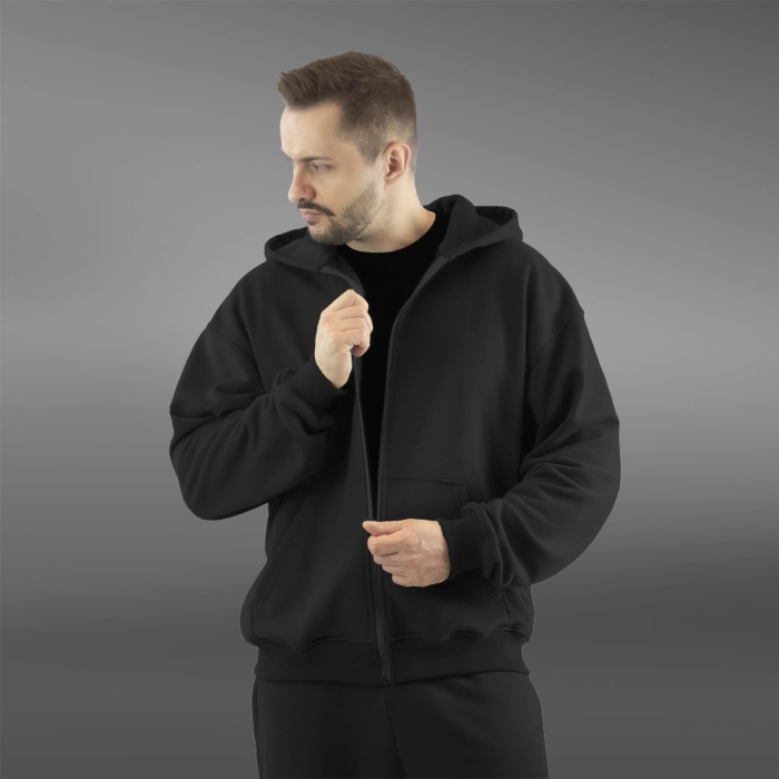 Флисовый худи с капюшоном GIG Oversize. Черный