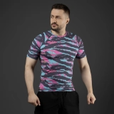 Чоловічий Рашгард GIG з коротким рукавом. Tiger Stripe Maiami