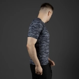 Чоловічий Рашгард GIG з коротким рукавом. Black Tiger Stripes Camo