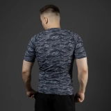 Чоловічий Рашгард GIG з коротким рукавом. Black Tiger Stripes Camo