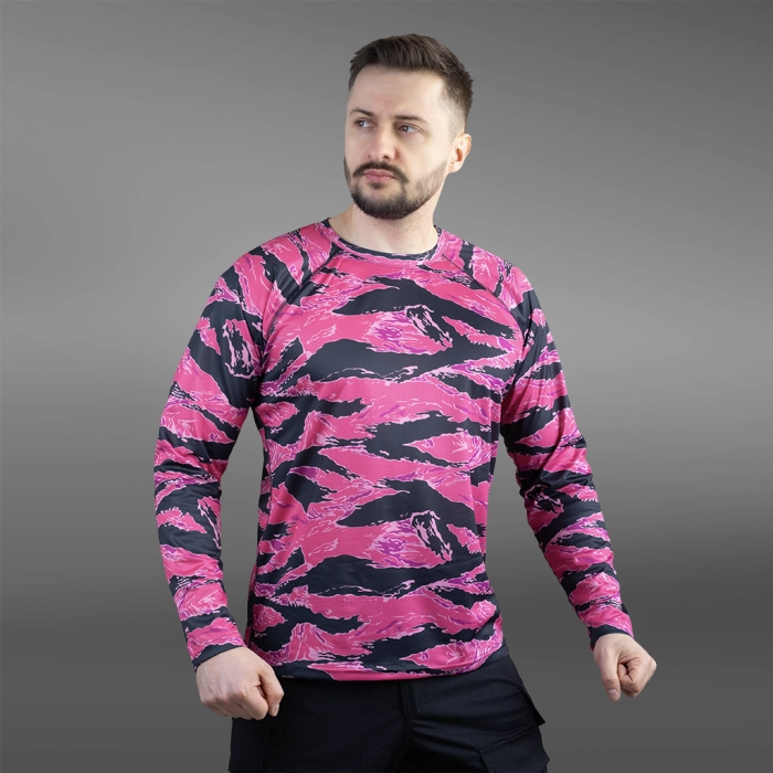 Кофта лонгслів Gig Military. Tiger Stripe Pink