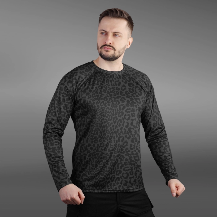 Кофта лонгслів Gig Military. Чорний Леопард