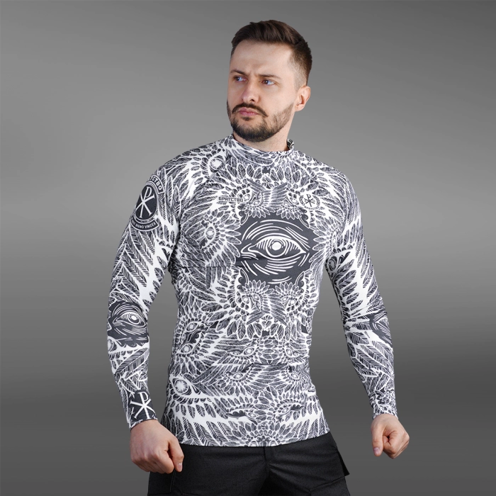 Чоловічий Рашгард GIG x Братство God's Sight. Білий