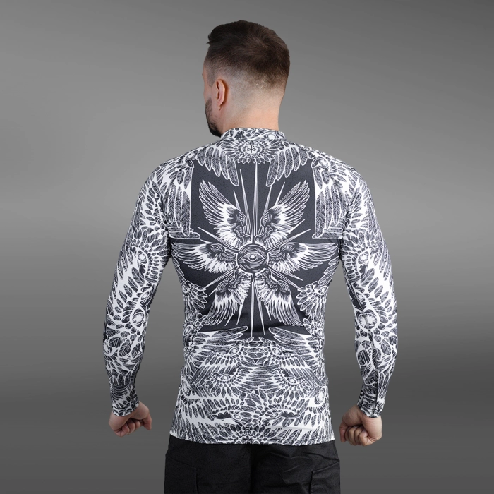 Чоловічий Рашгард GIG x Братство God's Sight. Білий