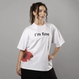 Жіноча футболка GIG (I'm fine) Оверсайз. Білий