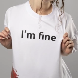 Жіноча футболка GIG (I'm fine) Оверсайз. Білий