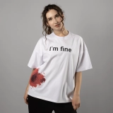 Жіноча футболка GIG (I'm fine) Оверсайз. Білий