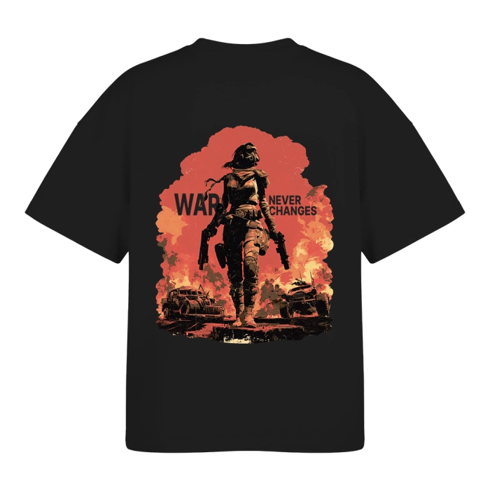 Женская футболка GIG (War Never Changes) Оверсайз. Черный