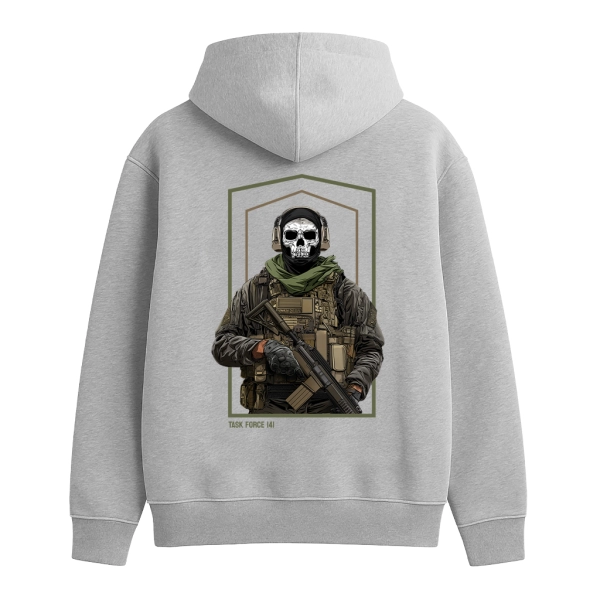 Худі з принтом GIG GHOST. Сірий
