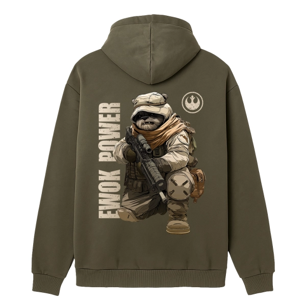 Худі з принтом GIG. Ewok Power. Олива