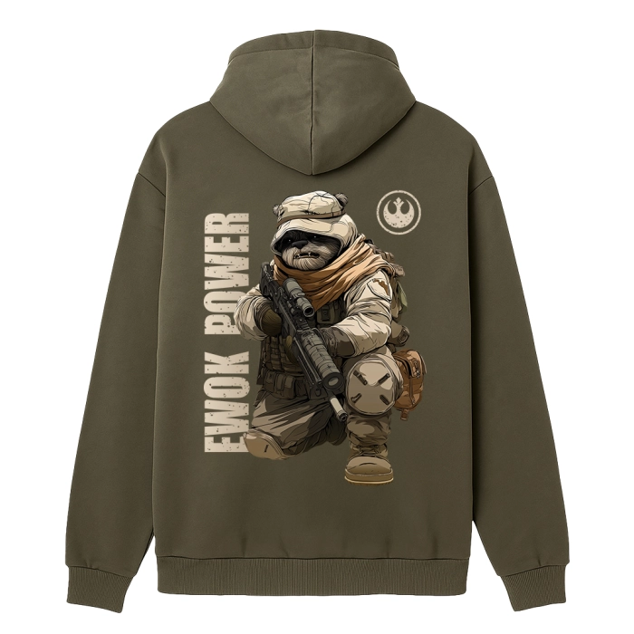 Худі з принтом GIG. Ewok Power. Олива