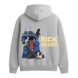 Худі з принтом GIG. RICK 40000 #1. Сірий