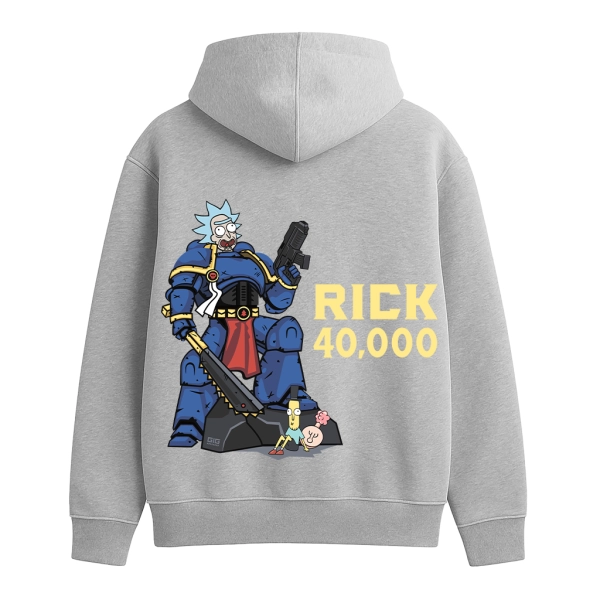 Худі з принтом GIG. RICK 40000 #1. Сірий