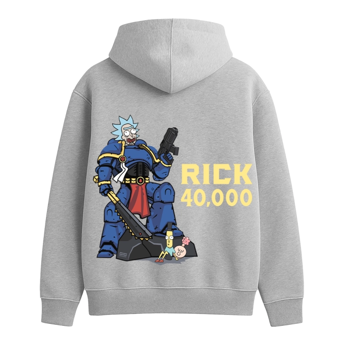 Худи с принтом GIG. RICK 40000 #1. Серый