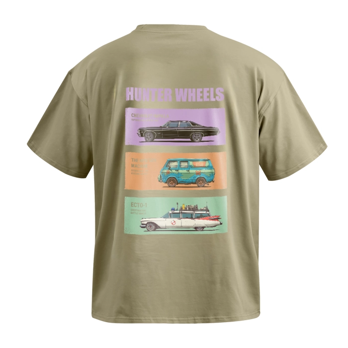 Футболка GIG (Hunter Wheels) Оверсайз. Олива 