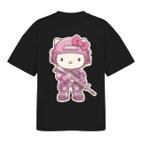 Жіноча футболка GIG (Hello Kitty) Оверсайз. Чорний