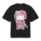 Женская футболка GIG (Hello Kitty) Оверсайз. Чёрный