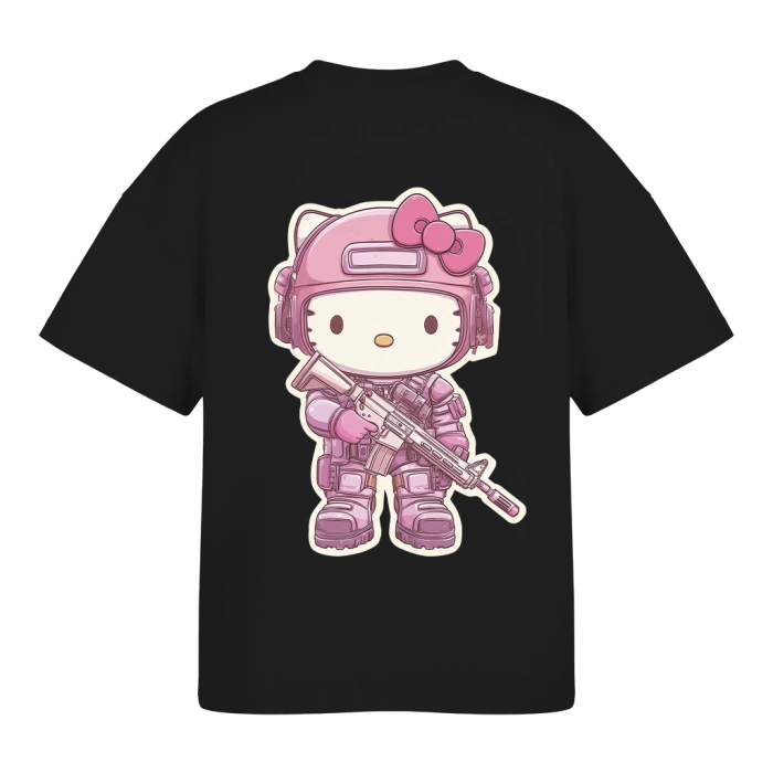 Женская футболка GIG (Hello Kitty) Оверсайз. Чёрный