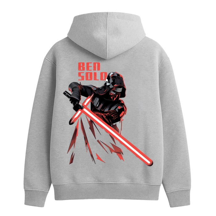 Худи с принтом GIG. Ben Solo. Серый