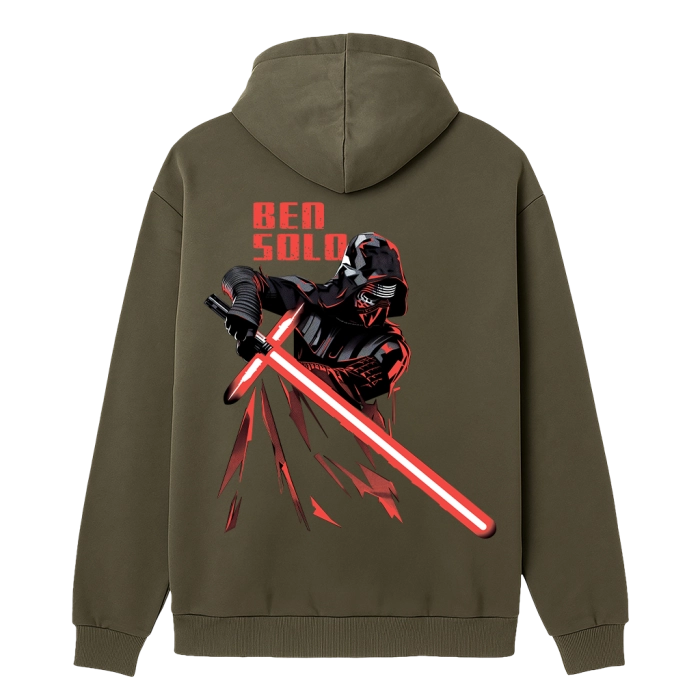 Худи с принтом GIG. Ben Solo. Олива