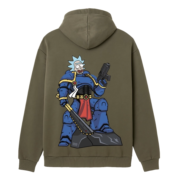 Худі з принтом GIG. Rick the Astartes. Олива