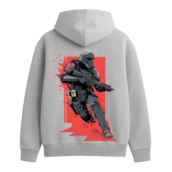 Худі з принтом GIG.  Black Stormtrooper. Сірий