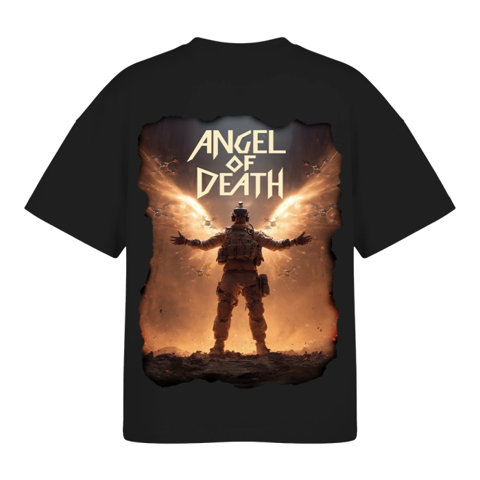 Женская футболка GIG (Angel of the Death) Оверсайз. Чёрный