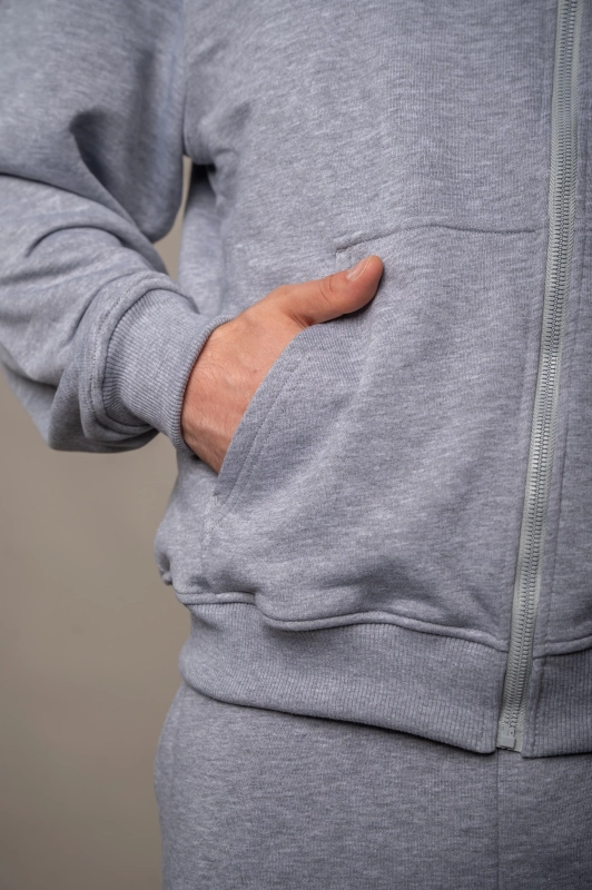 Флісовий худі з капюшоном GIG Oversize. Сірий