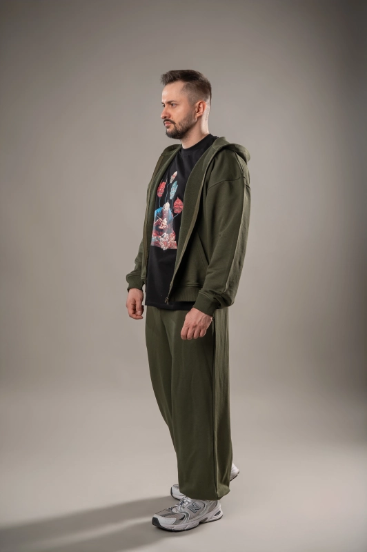 Спортивные флисовые штаны GIG Oversize. Олива