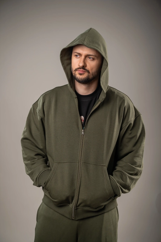 Флісовий худі з капюшоном GIG Oversize. Олива