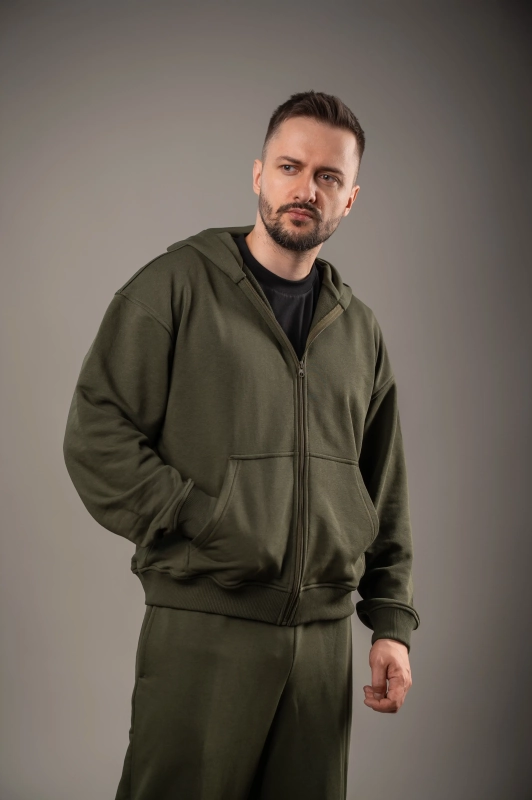Флісовий худі з капюшоном GIG Oversize. Олива