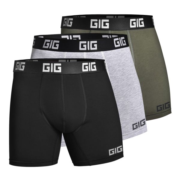 Комплект трусів Dynamic подовжені. Кольори Чорний, Сірий, Ranger Green, 3 шт