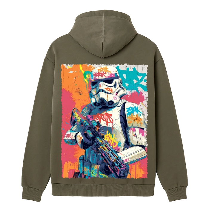 Худи с принтом GIG. Splash Stormtrooper. Олива