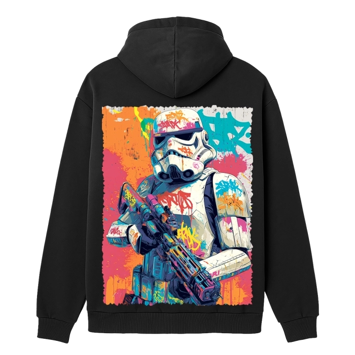 Худи с принтом GIG. Splash Stormtrooper. Черный