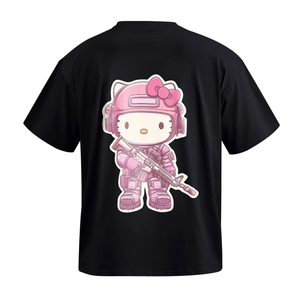 Футболка GIG (Hello Kitty) Оверсайз. Чорний