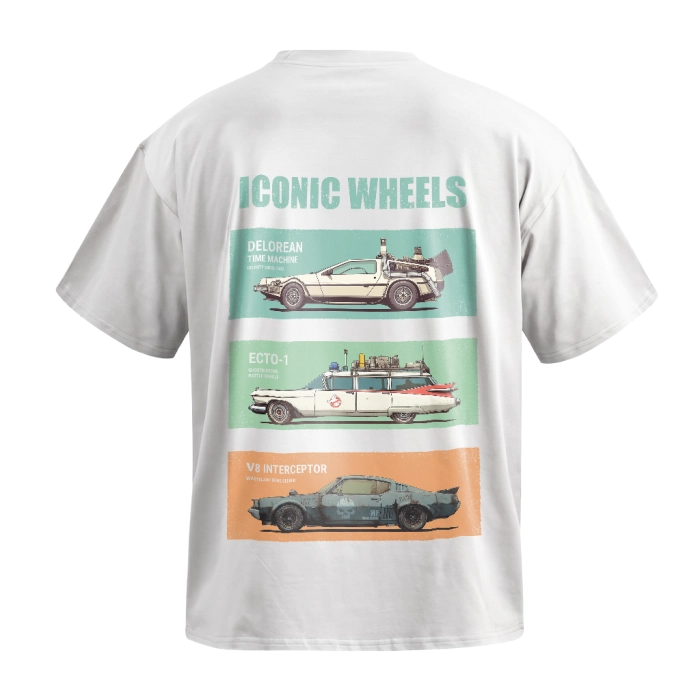 Футболка GIG (Iconic Wheels) Оверсайз. Белый