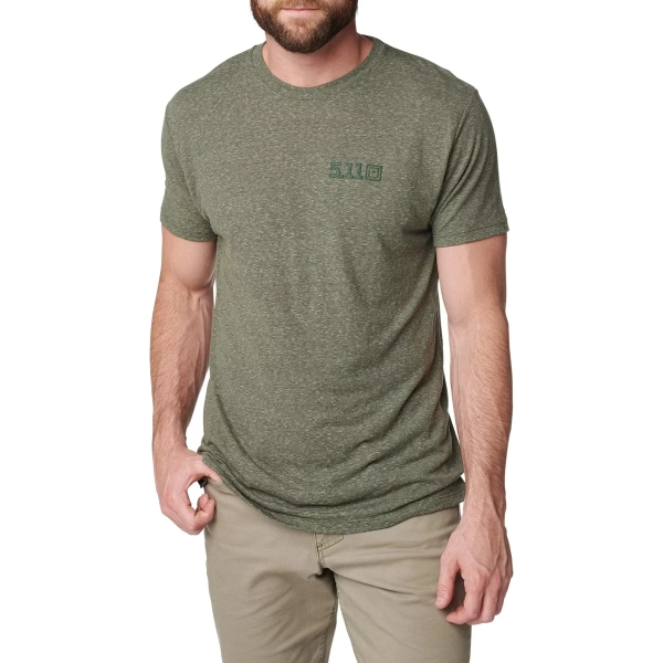 Футболка з малюнком "5.11 Tactical Triblend Legacy Short Sleeve Tee" Military Green Heather