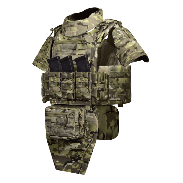 Бронекостюм scout pack MPS М8 PRO + балістичні пакети захист боків, паху, шиї, плечей 1 класс ДСТУ. Колір Мультикам
