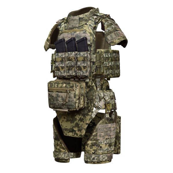 Бронекостюм ultimate pack MPS М8 PRO + балістичні пакети захист боків, паху, шиї, плечей, ніг, поясу 1 класс ДСТУ. Піксель