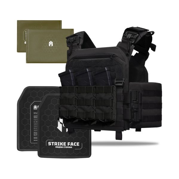 Бронежилет 3–го класу Striker pack MPS М8 PRO + Бронеплити + балістичні пакети захист боків 1 класс ДСТУ. Чорний